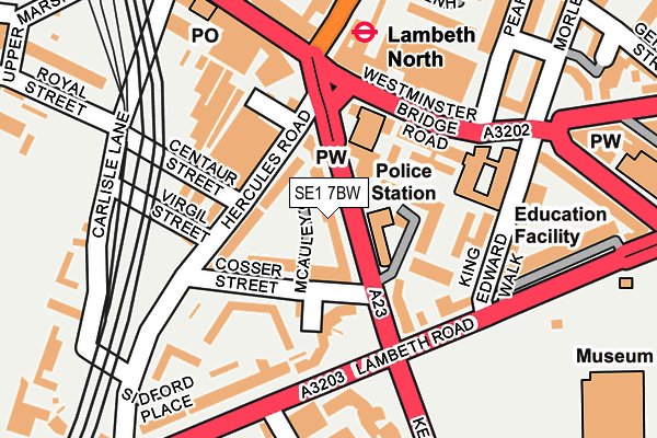 SE1 7BW map - OS OpenMap – Local (Ordnance Survey)