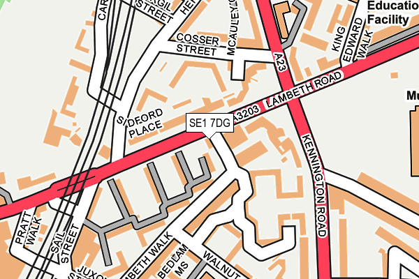 SE1 7DG map - OS OpenMap – Local (Ordnance Survey)