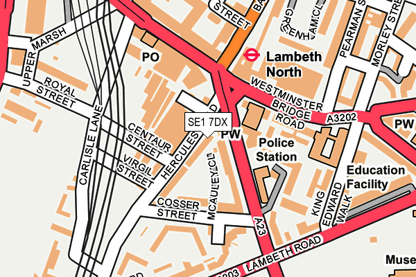 SE1 7DX map - OS OpenMap – Local (Ordnance Survey)