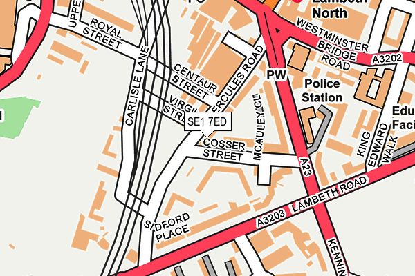 SE1 7ED map - OS OpenMap – Local (Ordnance Survey)