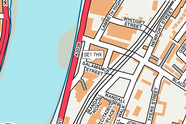 SE1 7HX map - OS OpenMap – Local (Ordnance Survey)