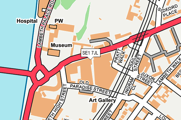 SE1 7JL map - OS OpenMap – Local (Ordnance Survey)