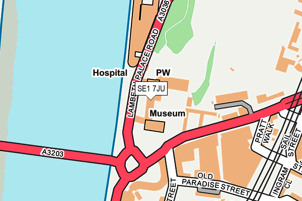 SE1 7JU map - OS OpenMap – Local (Ordnance Survey)