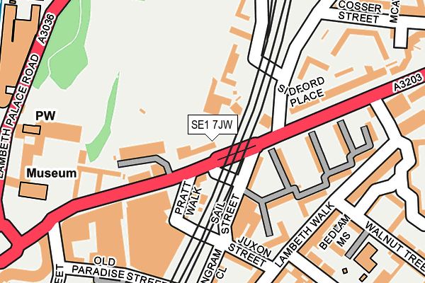 SE1 7JW map - OS OpenMap – Local (Ordnance Survey)