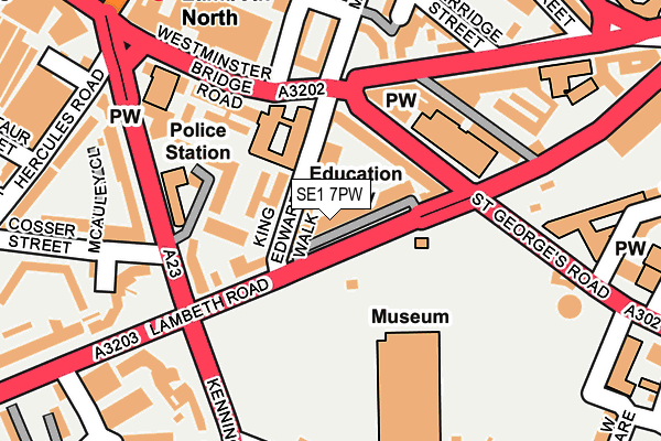 SE1 7PW map - OS OpenMap – Local (Ordnance Survey)