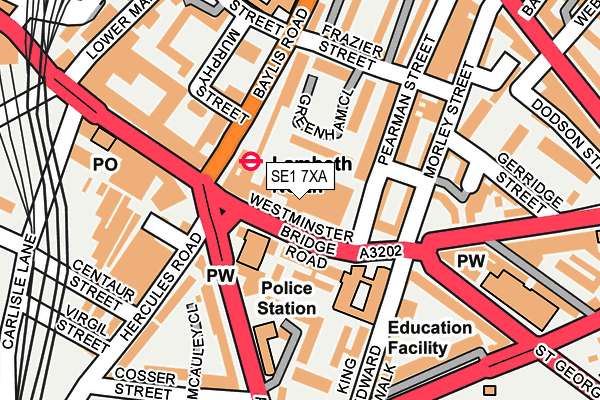SE1 7XA map - OS OpenMap – Local (Ordnance Survey)