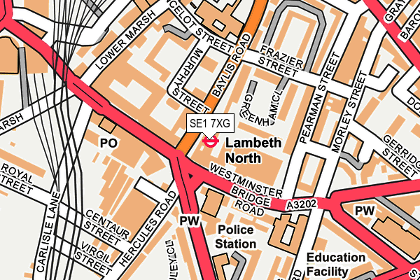 SE1 7XG map - OS OpenMap – Local (Ordnance Survey)