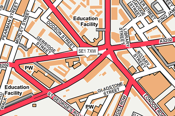 SE1 7XW map - OS OpenMap – Local (Ordnance Survey)