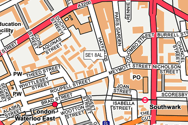 SE1 8AL map - OS OpenMap – Local (Ordnance Survey)