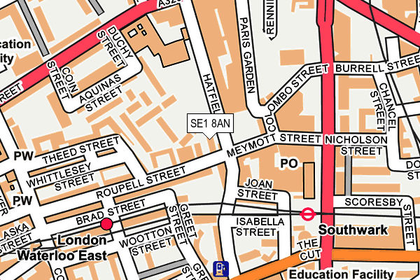 SE1 8AN map - OS OpenMap – Local (Ordnance Survey)