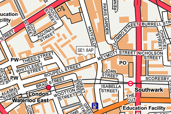 SE1 8AP map - OS OpenMap – Local (Ordnance Survey)