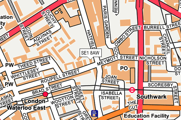 SE1 8AW map - OS OpenMap – Local (Ordnance Survey)