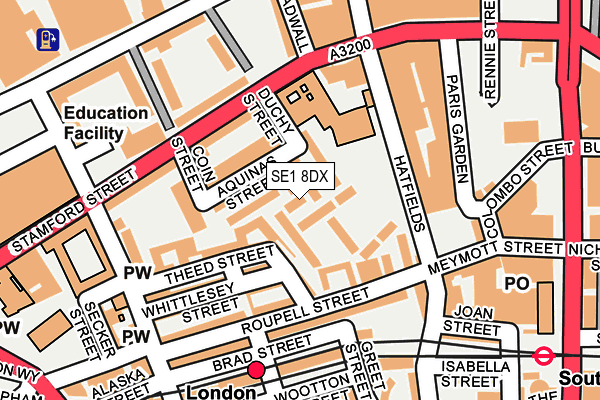 SE1 8DX map - OS OpenMap – Local (Ordnance Survey)