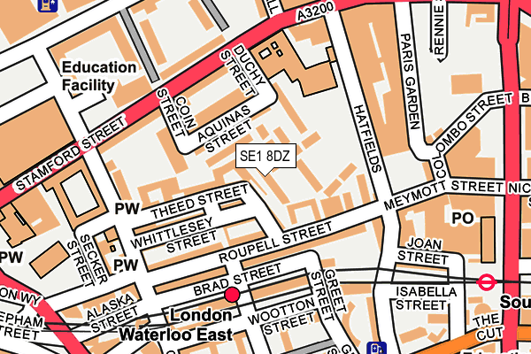 SE1 8DZ map - OS OpenMap – Local (Ordnance Survey)