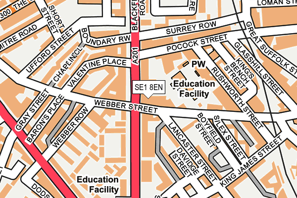 SE1 8EN map - OS OpenMap – Local (Ordnance Survey)
