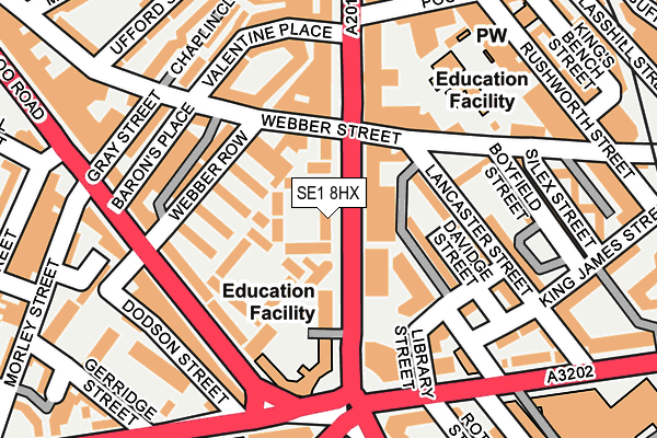 SE1 8HX map - OS OpenMap – Local (Ordnance Survey)