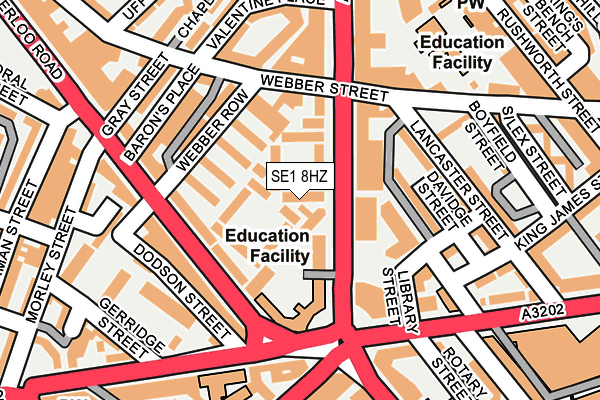 SE1 8HZ map - OS OpenMap – Local (Ordnance Survey)