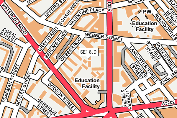 SE1 8JD map - OS OpenMap – Local (Ordnance Survey)