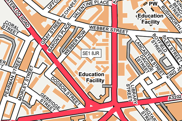 SE1 8JR map - OS OpenMap – Local (Ordnance Survey)