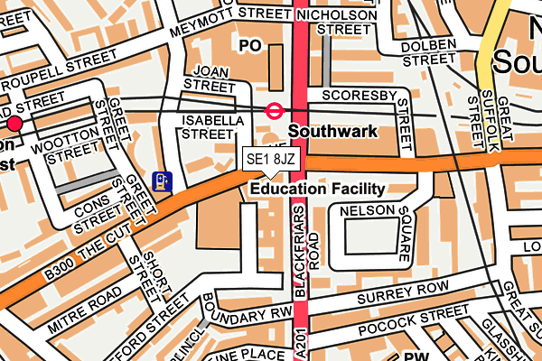 SE1 8JZ map - OS OpenMap – Local (Ordnance Survey)