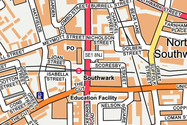 SE1 8NJ map - OS OpenMap – Local (Ordnance Survey)