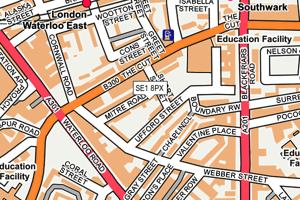 SE1 8PX map - OS OpenMap – Local (Ordnance Survey)