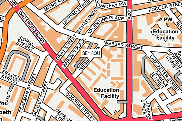 SE1 8QU map - OS OpenMap – Local (Ordnance Survey)