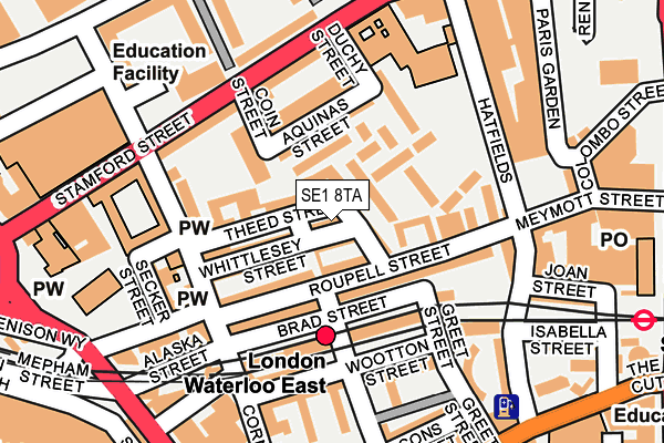 SE1 8TA map - OS OpenMap – Local (Ordnance Survey)