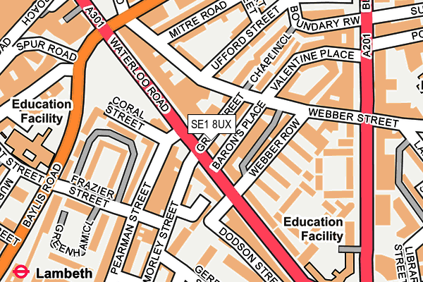 SE1 8UX map - OS OpenMap – Local (Ordnance Survey)