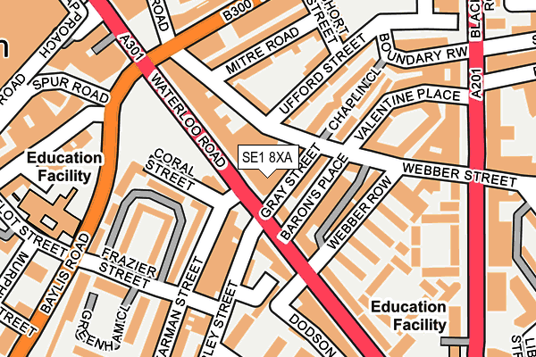 SE1 8XA map - OS OpenMap – Local (Ordnance Survey)