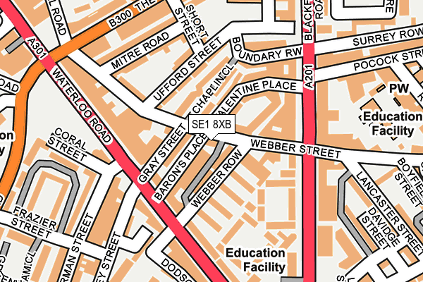 SE1 8XB map - OS OpenMap – Local (Ordnance Survey)