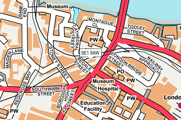 SE1 9AW map - OS OpenMap – Local (Ordnance Survey)