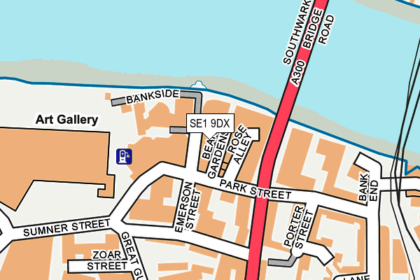 SE1 9DX map - OS OpenMap – Local (Ordnance Survey)