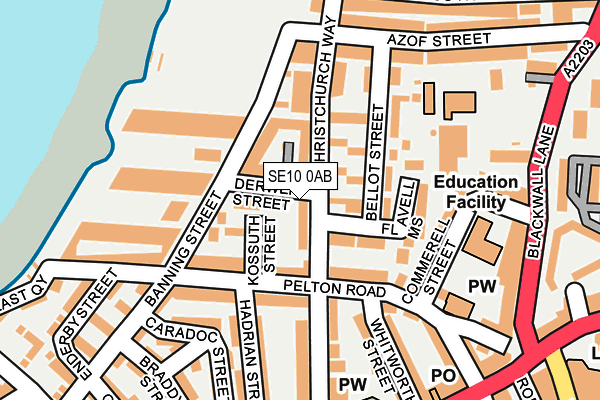 SE10 0AB map - OS OpenMap – Local (Ordnance Survey)