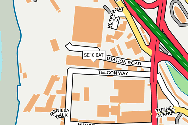 SE10 0AT map - OS OpenMap – Local (Ordnance Survey)
