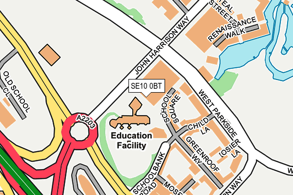SE10 0BT map - OS OpenMap – Local (Ordnance Survey)