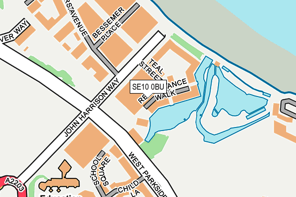 SE10 0BU map - OS OpenMap – Local (Ordnance Survey)