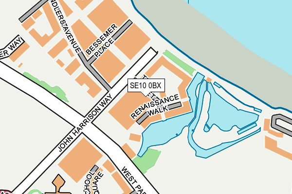 SE10 0BX map - OS OpenMap – Local (Ordnance Survey)