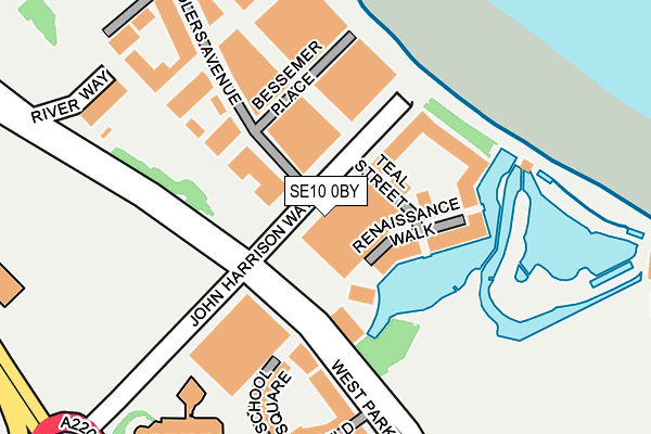 SE10 0BY map - OS OpenMap – Local (Ordnance Survey)