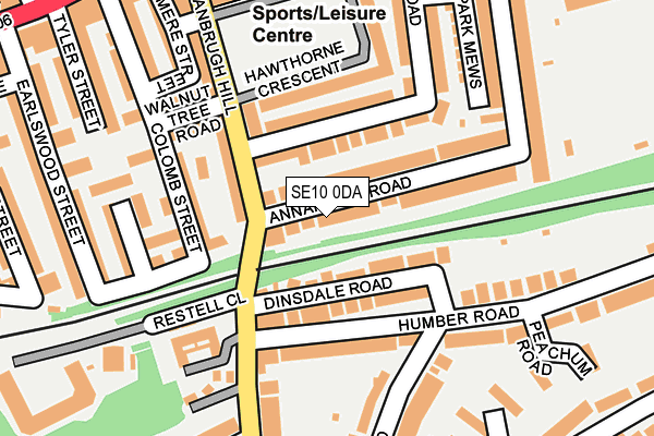 SE10 0DA map - OS OpenMap – Local (Ordnance Survey)