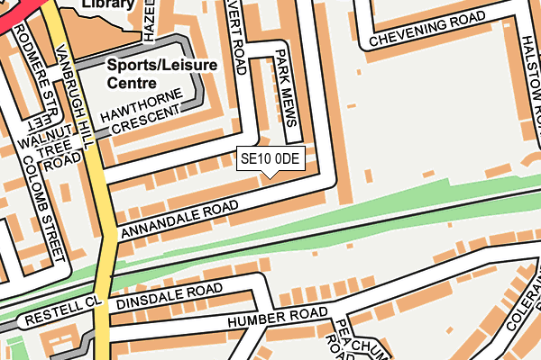 SE10 0DE map - OS OpenMap – Local (Ordnance Survey)