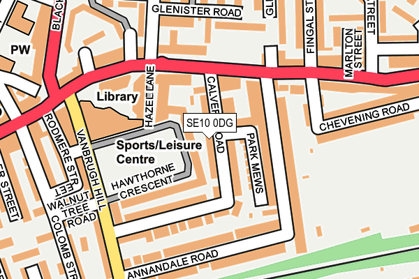 SE10 0DG map - OS OpenMap – Local (Ordnance Survey)