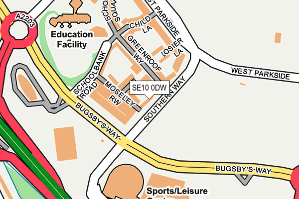 SE10 0DW map - OS OpenMap – Local (Ordnance Survey)