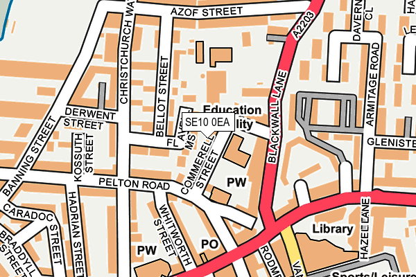 SE10 0EA map - OS OpenMap – Local (Ordnance Survey)