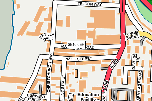 SE10 0EH map - OS OpenMap – Local (Ordnance Survey)