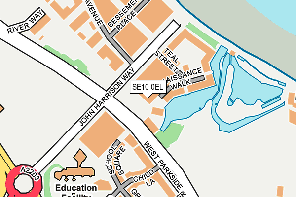 SE10 0EL map - OS OpenMap – Local (Ordnance Survey)