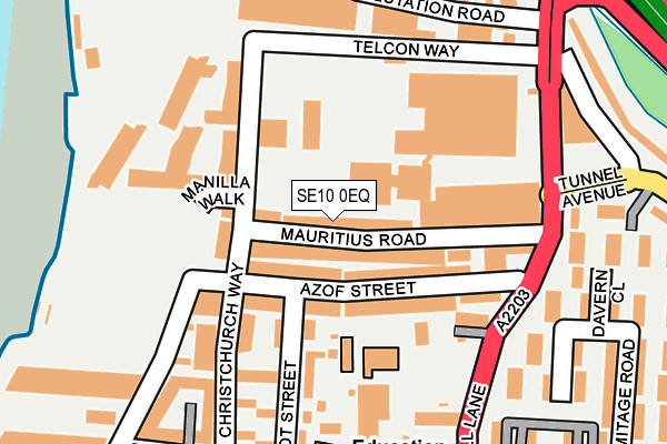 SE10 0EQ map - OS OpenMap – Local (Ordnance Survey)