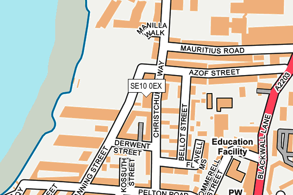 SE10 0EX map - OS OpenMap – Local (Ordnance Survey)