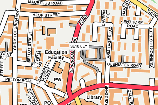 SE10 0EY map - OS OpenMap – Local (Ordnance Survey)