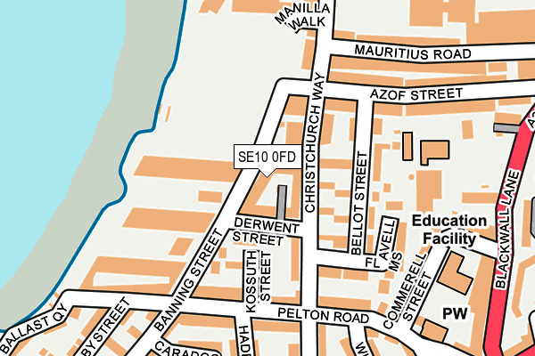 SE10 0FD map - OS OpenMap – Local (Ordnance Survey)